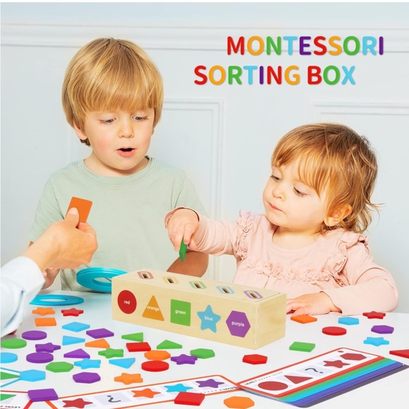 ⭐️ Montessori Educational Toy // Color Sorting & Stacking Matching Wooden Toy - Picture 4 of 6